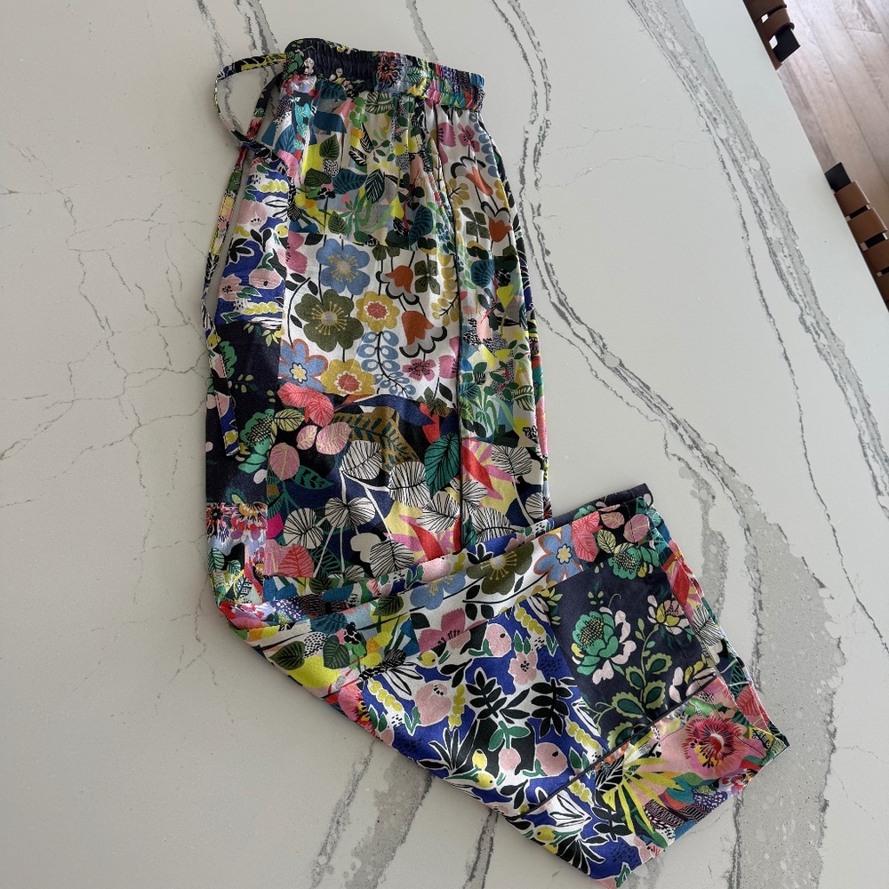 Johnny Was Silk Drawstring Pant  Size petite L